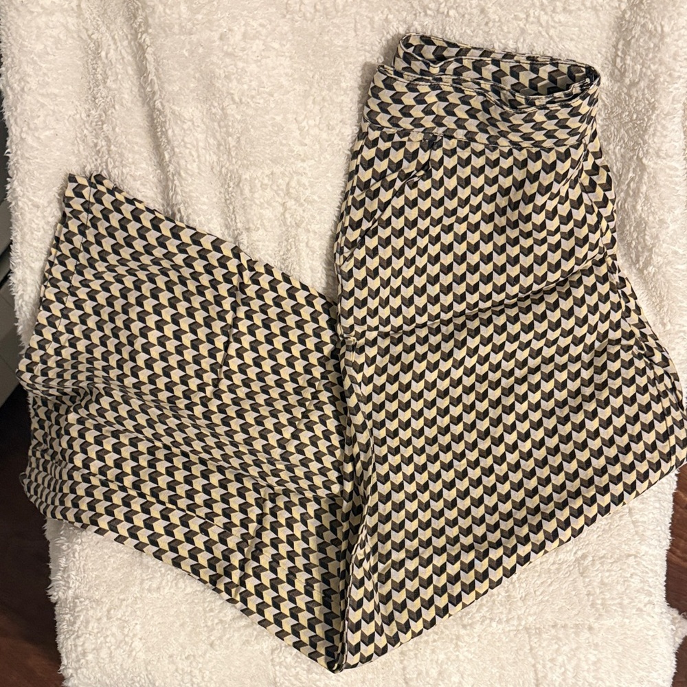 Rip Curl Black and Tan Geometric wide leg pants
